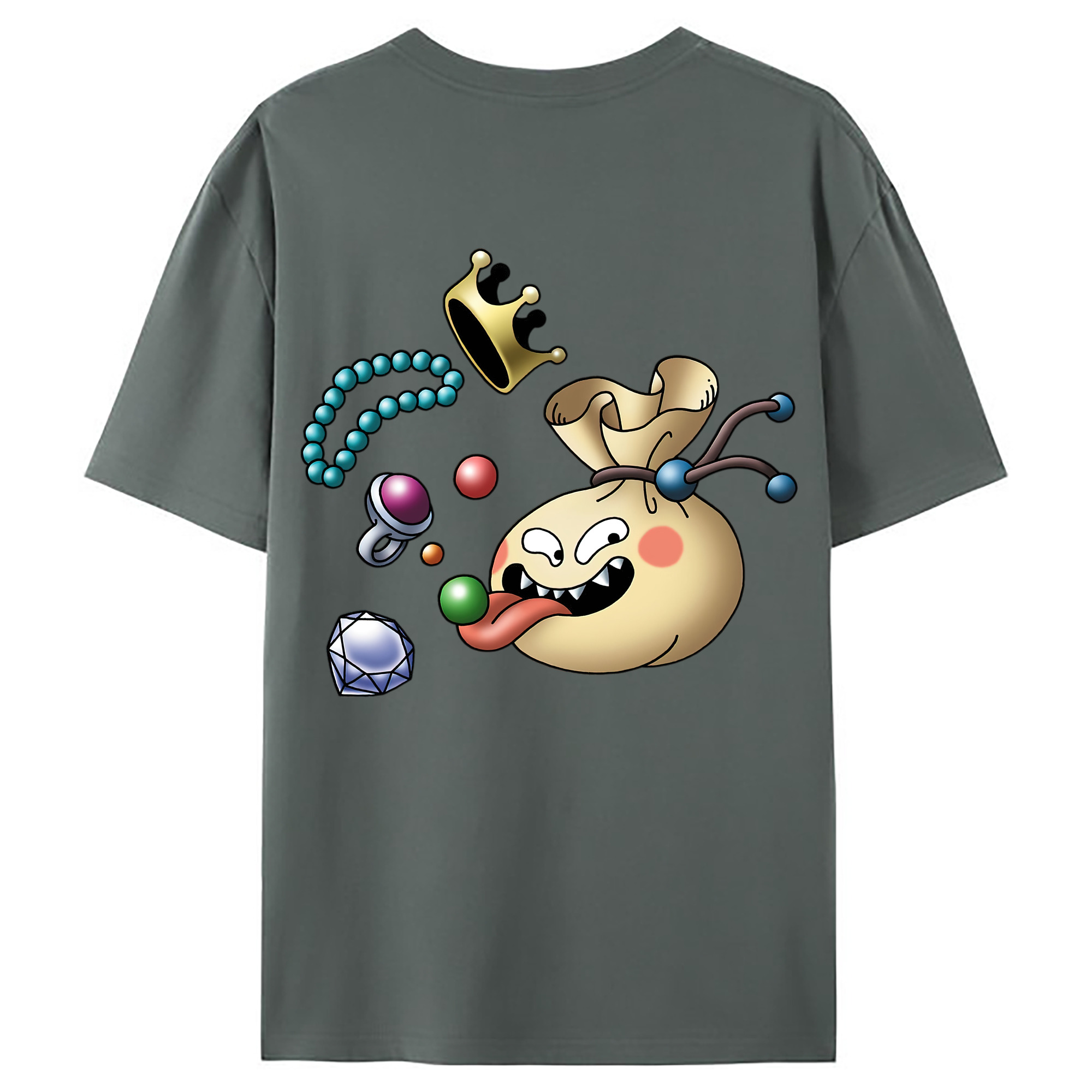（画像用） ドラゴンクエスト Doragon Kuesuto Dragon Quest 綿100％ メンズ半袖Tシャツ（バックプリント） 通気性